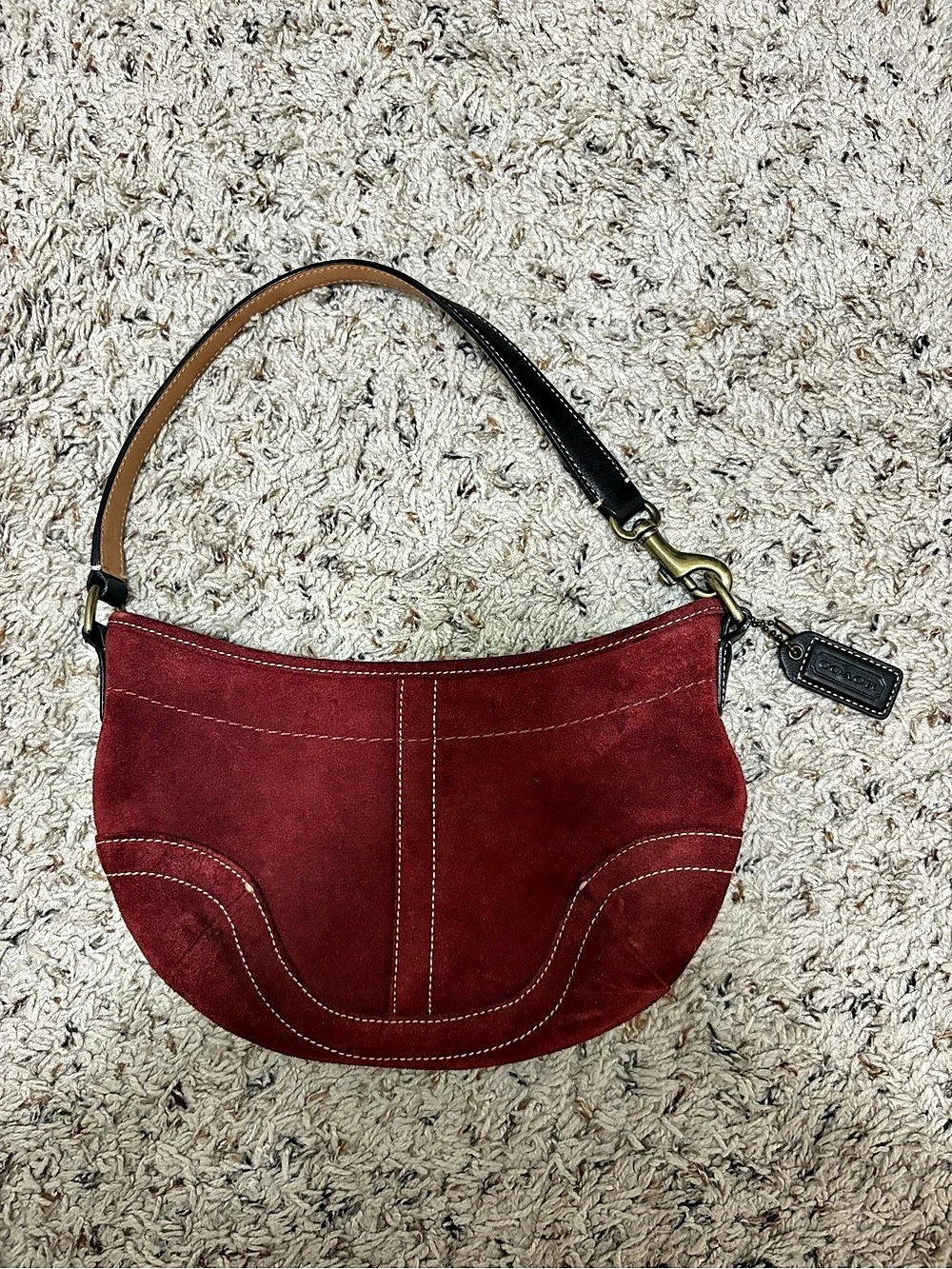 Coach Suede Shoulder Bag in Red